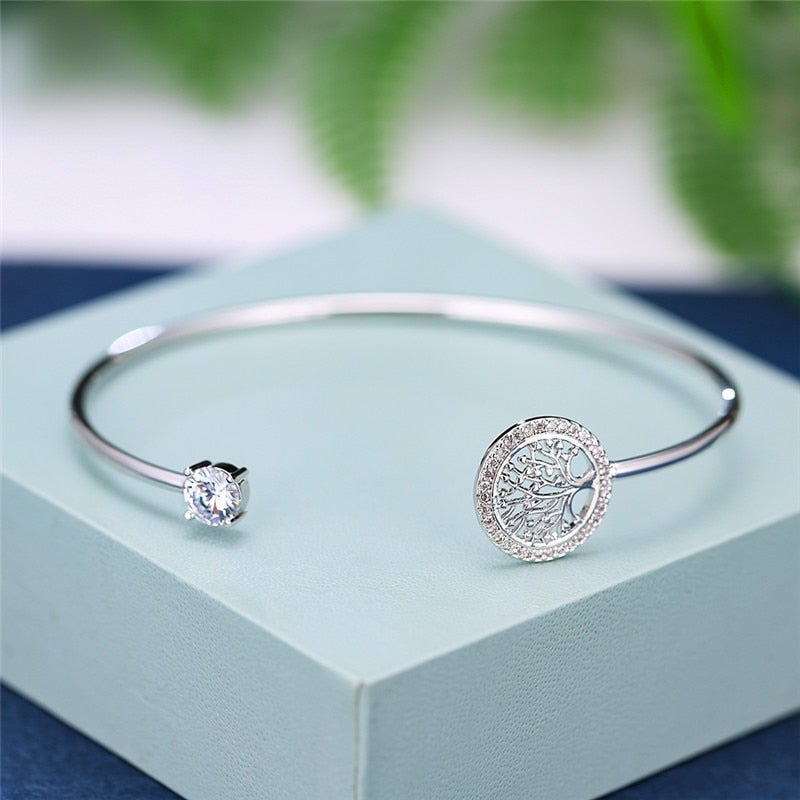 Adjustable Tree of Life Bracelet - Elowen-Silver-The Livary