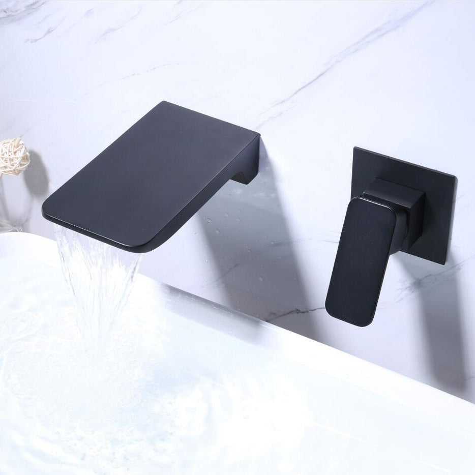 Sensor Wall Tap with Waterfall Outlet – Fluxis-Chromium-The Livary