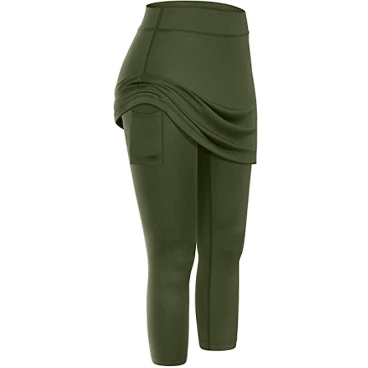 Rock leggings with practical side pockets – Mireille-Army green-S-The Livary