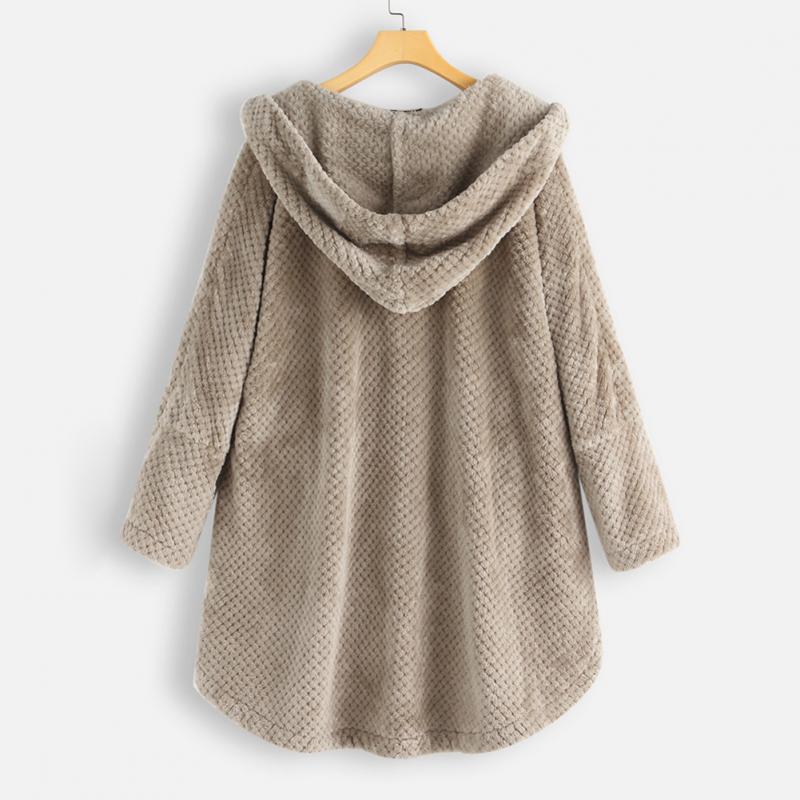 Trendy Cut Fleece Jacket with Hood - FleeceLux-White-S-The Livary