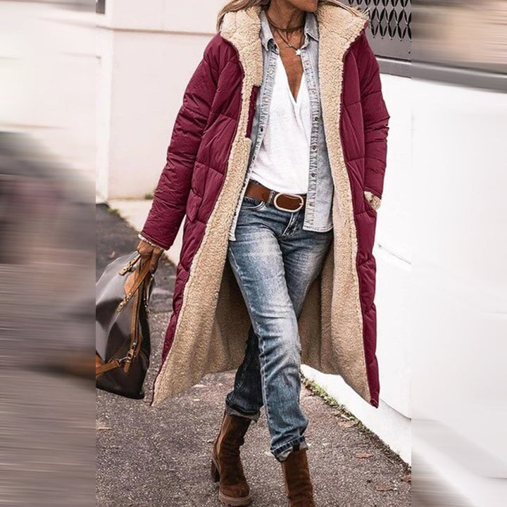 Long Ladies Winter Coat - Nova-Bordeaux red-S-The Livary