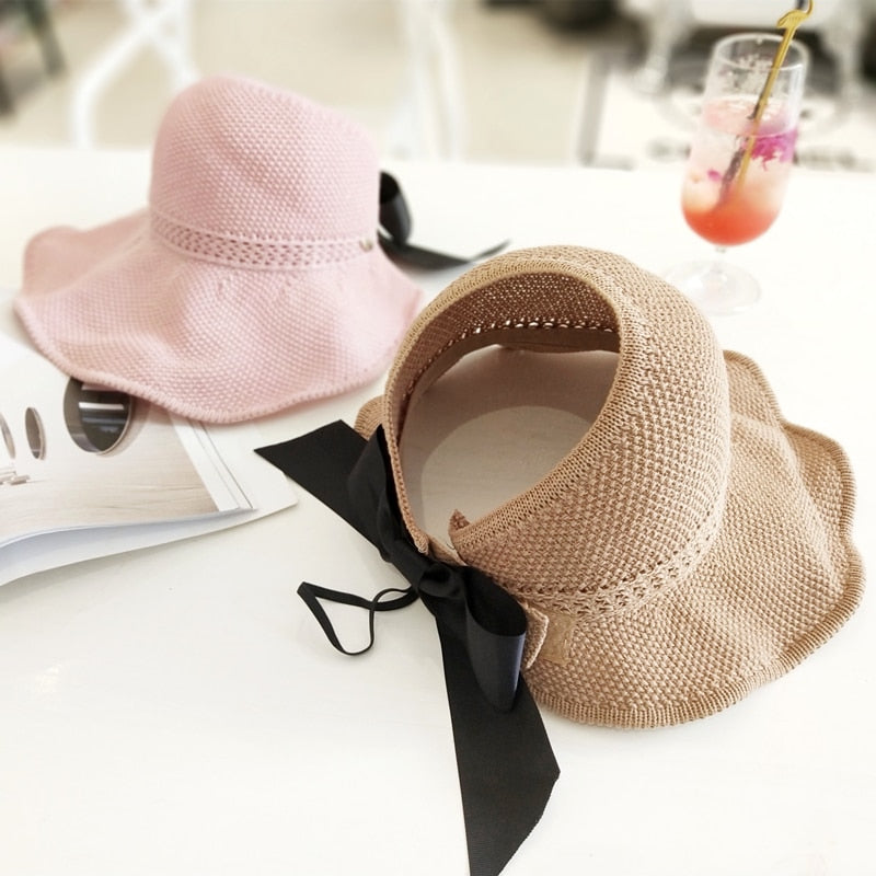 Trendy summer straw hat with opening for ponytail | Buy 1, get 1 free - SonnenSchwung-Gray-The Livary