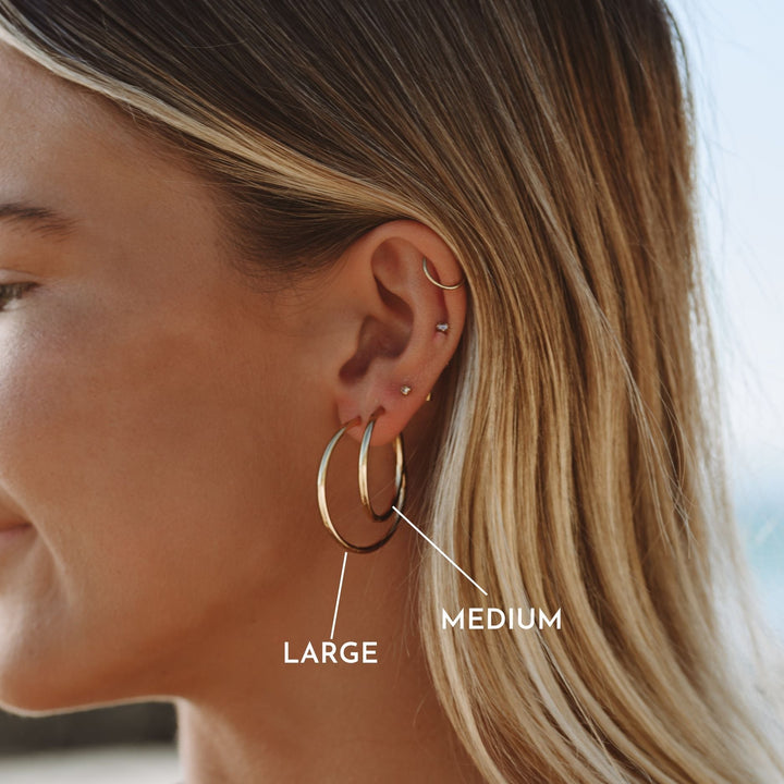 Stylish Thin Hoop Earrings - Lira-M-Gold-The Livary