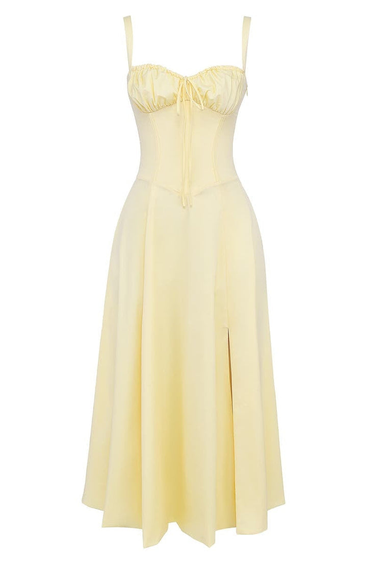 Floral Maxi Dress with Waist Definition - Fleur-Rose blossom-S-The Livary