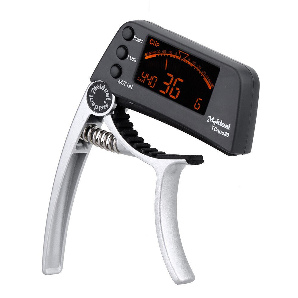 2-in-1 Guitar Capo & Tuner – TuneGrip-Black-The Livary
