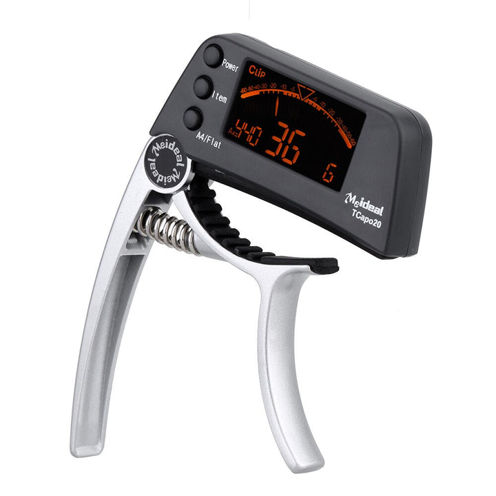2-in-1 Guitar Capo & Tuner – TuneGrip-Black-The Livary