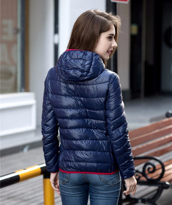 Stylish Reversible Women's Down Jacket - Aurora-Blue-S-The Livary