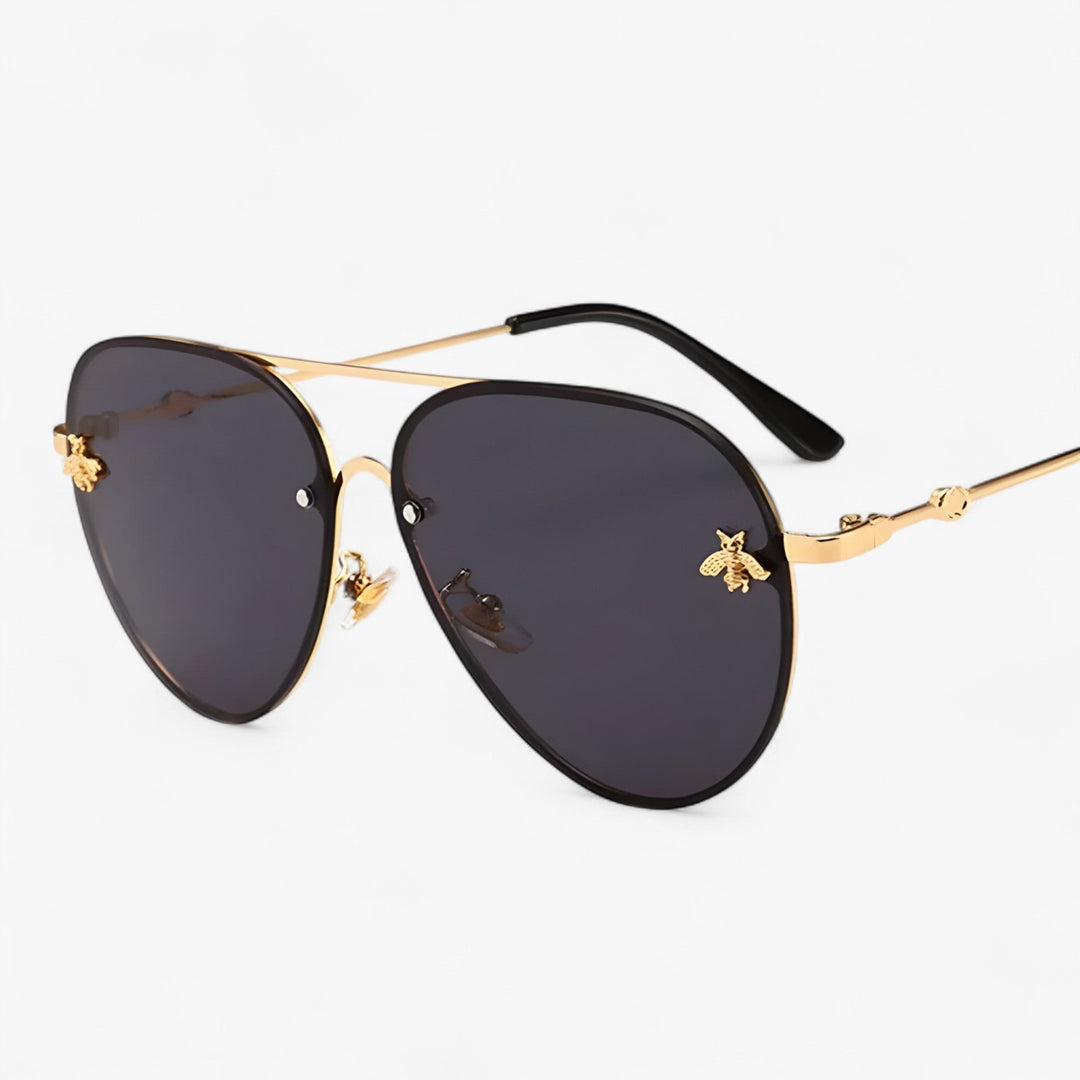 Vintage pilot sunglasses with bee detail – Halcyon-Gold Silver-The Livary