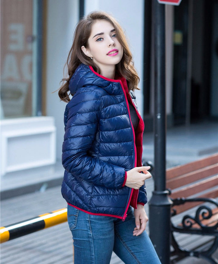 Stylish Reversible Women's Down Jacket - Aurora-Blue-S-The Livary