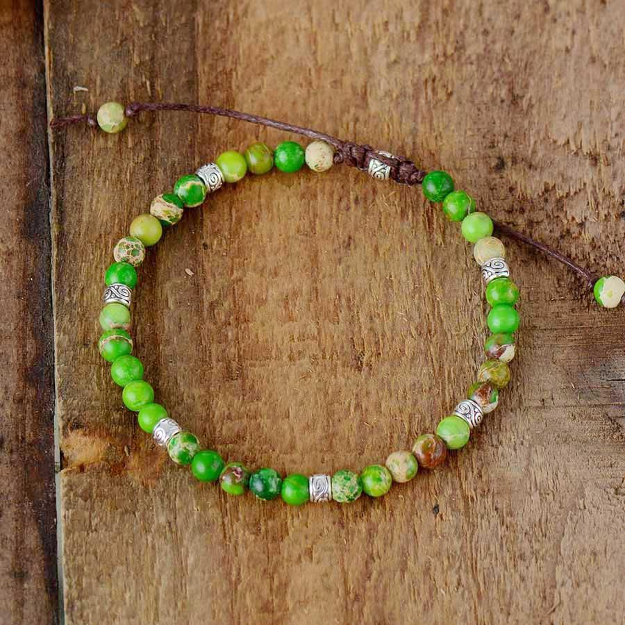 Energy Bracelet Jasper - Nyima-Green-6.69 inches-The Livary
