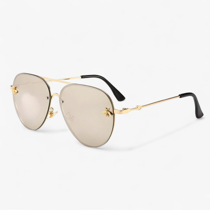 Vintage pilot sunglasses with bee detail – Halcyon-Gold Silver-The Livary