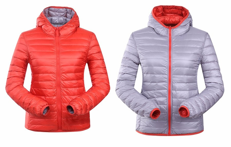Stylish Reversible Women's Down Jacket - Aurora-Blue-S-The Livary