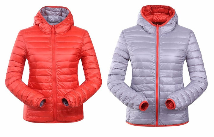 Stylish Reversible Women's Down Jacket - Aurora-Blue-S-The Livary