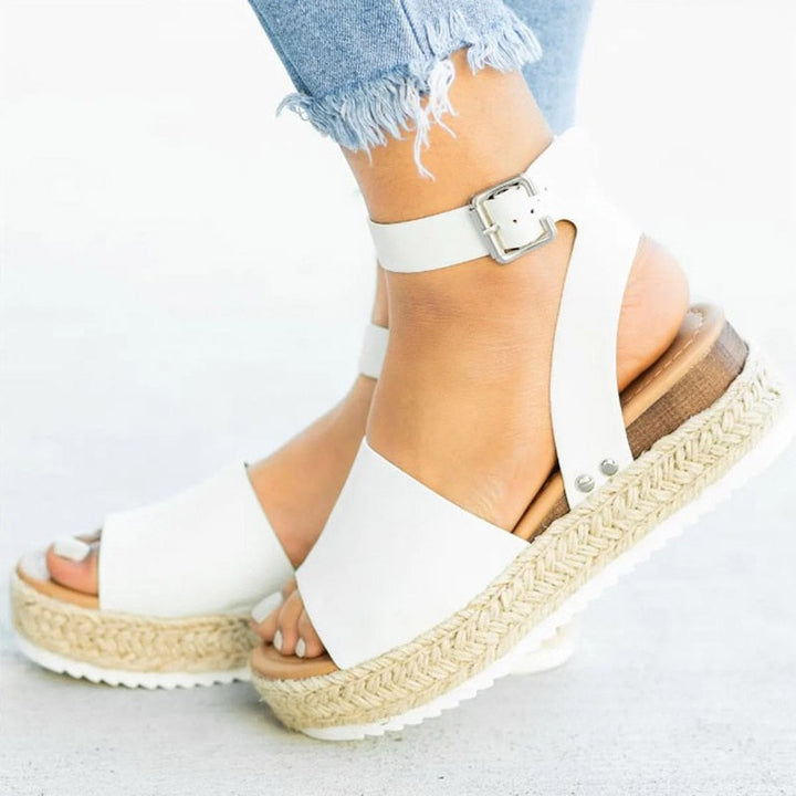 Trendy women's high heel sandals with zipper – Leona-White-3-The Livary