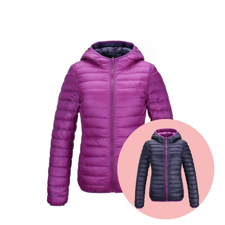 Stylish Reversible Women's Down Jacket - Aurora-Blue-S-The Livary