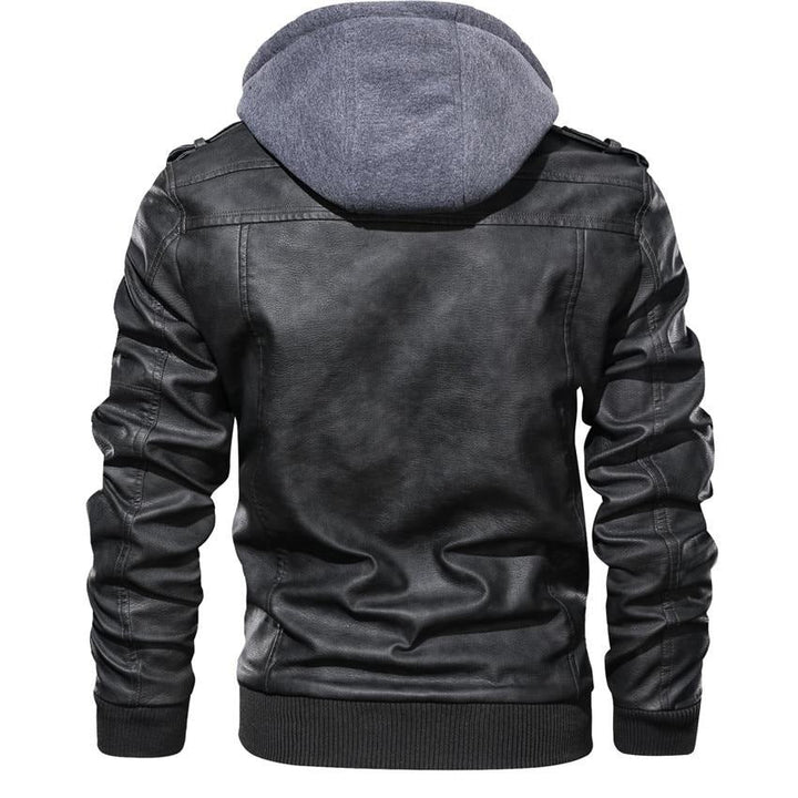 Men's Faux Leather Biker Jacket – Dane-Brown-S-The Livary