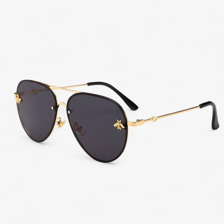 Vintage pilot sunglasses with bee detail – Halcyon-Gold Silver-The Livary
