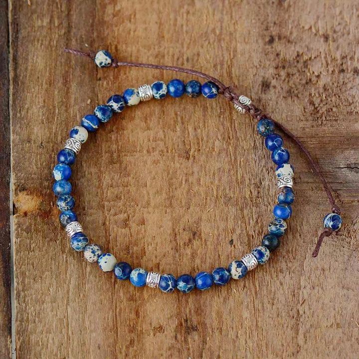Energy Bracelet Jasper - Nyima-Blue-6.69 inches-The Livary