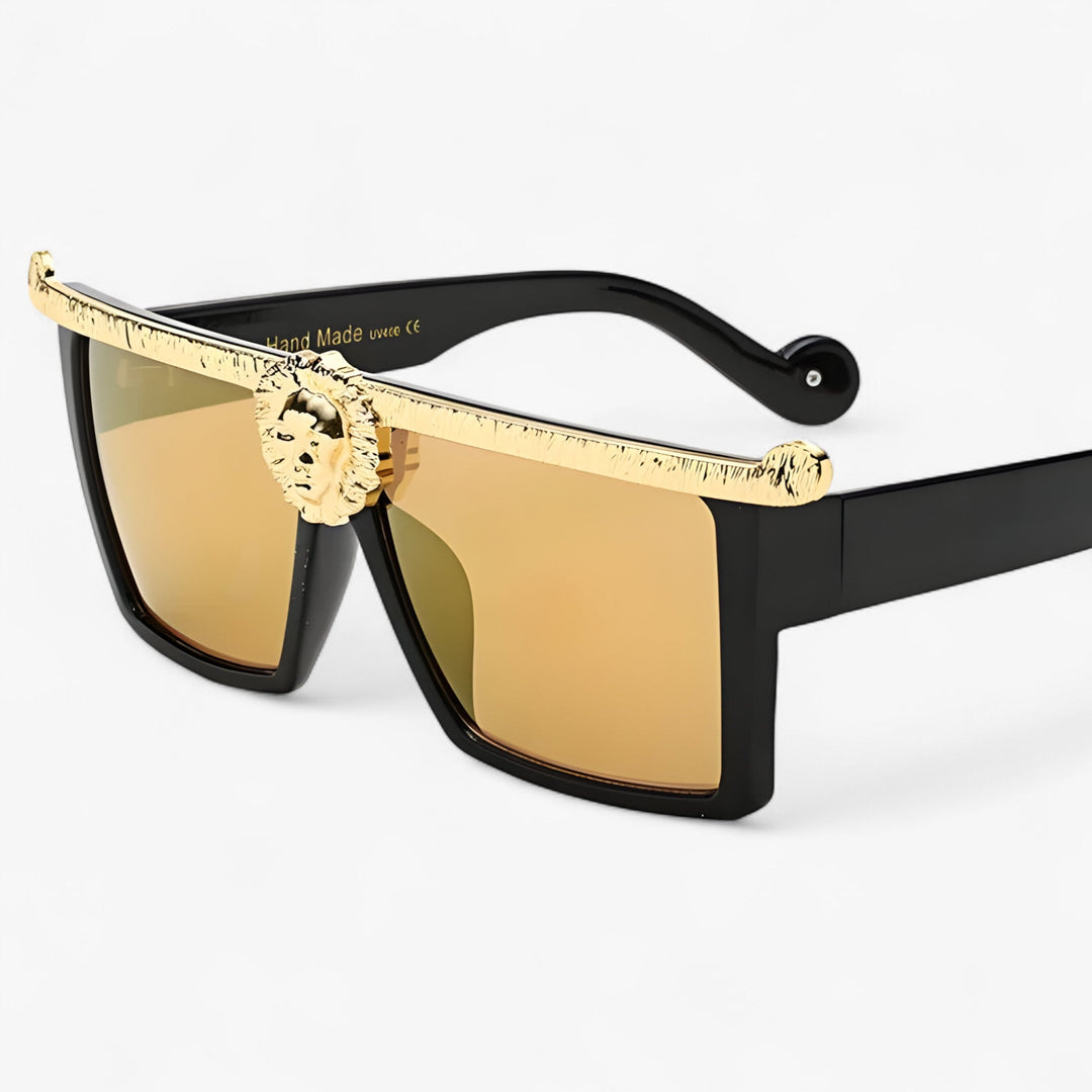 Retro sunglasses with lion style – Ferrox-Gold-The Livary
