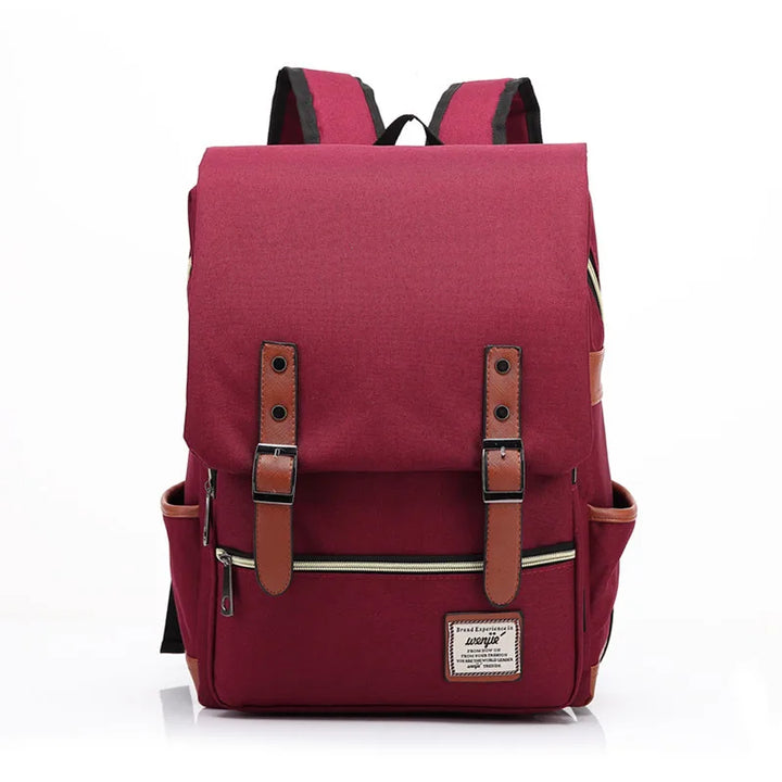 Waterproof Unisex Oxford Backpack – Valtro-Bordeaux red-The Livary