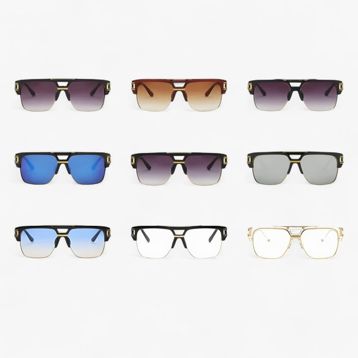 Classic Unisex Mirror Sunglasses – Lynor-Shiny Black-The Livary