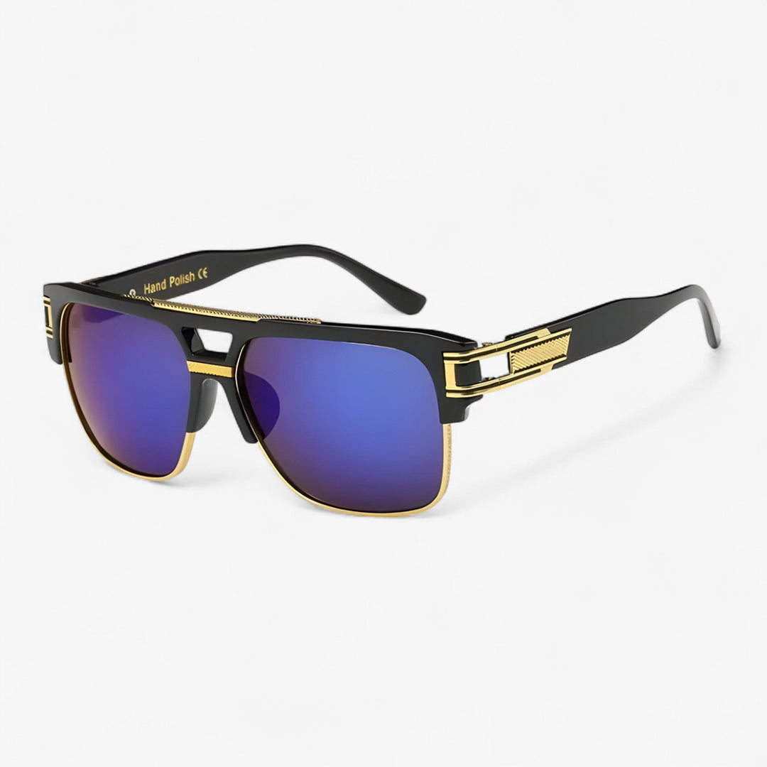 Classic Unisex Mirror Sunglasses – Lynor-Black Blue-The Livary