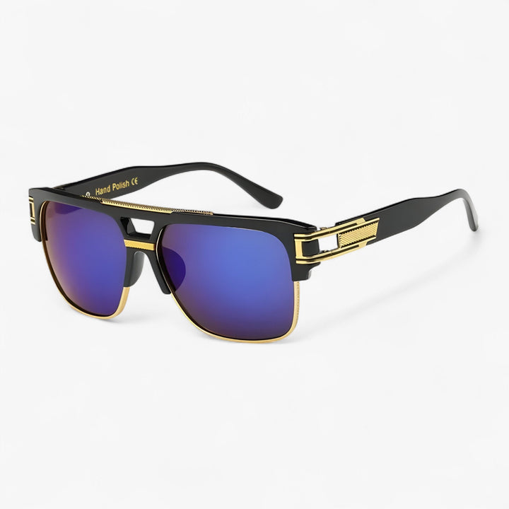 Classic Unisex Mirror Sunglasses – Lynor-Black Blue-The Livary