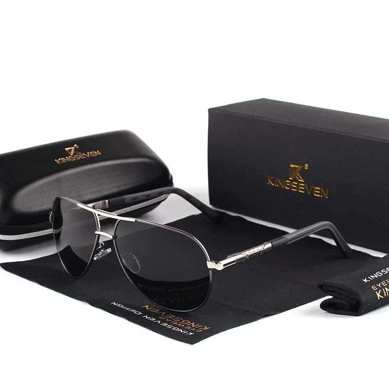 Stylish men's sunglasses with UV400 protection – Lennart-Gray-Black-The Livary