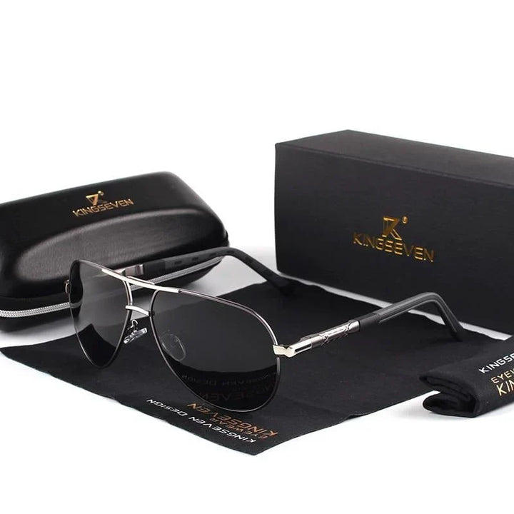 Stylish men's sunglasses with UV400 protection – Lennart-Gray-Black-The Livary