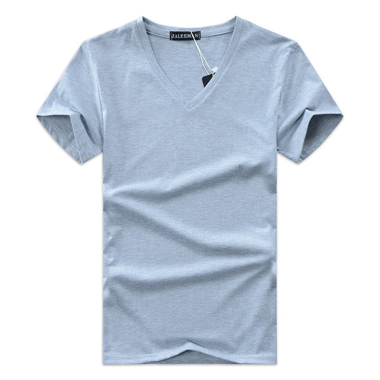 Slim Fit V-Neck T-Shirt for Men 1+1 FREE – Comfortable & Suitable for Everyday Use – Jonas-Light grey-S-The Livary