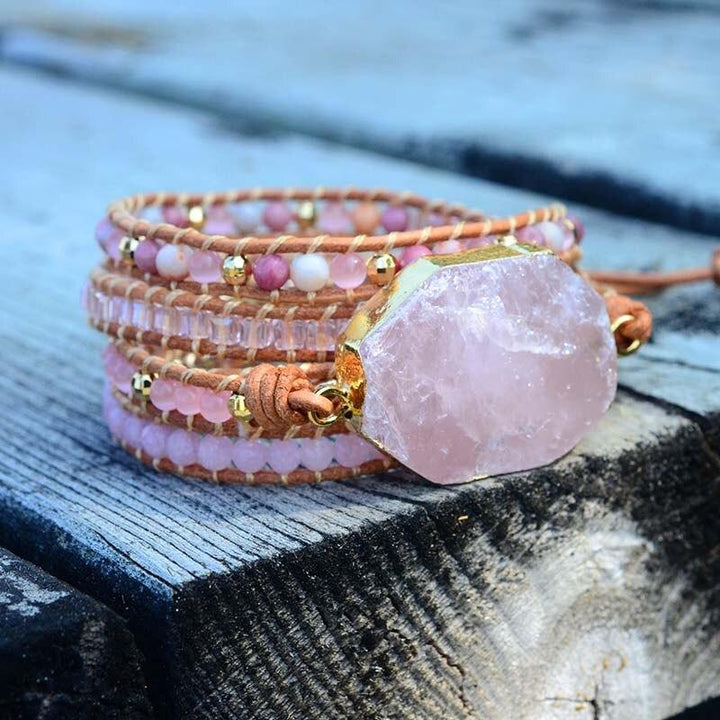 Golden Rose Quartz Bracelet - Amoria-The Livary