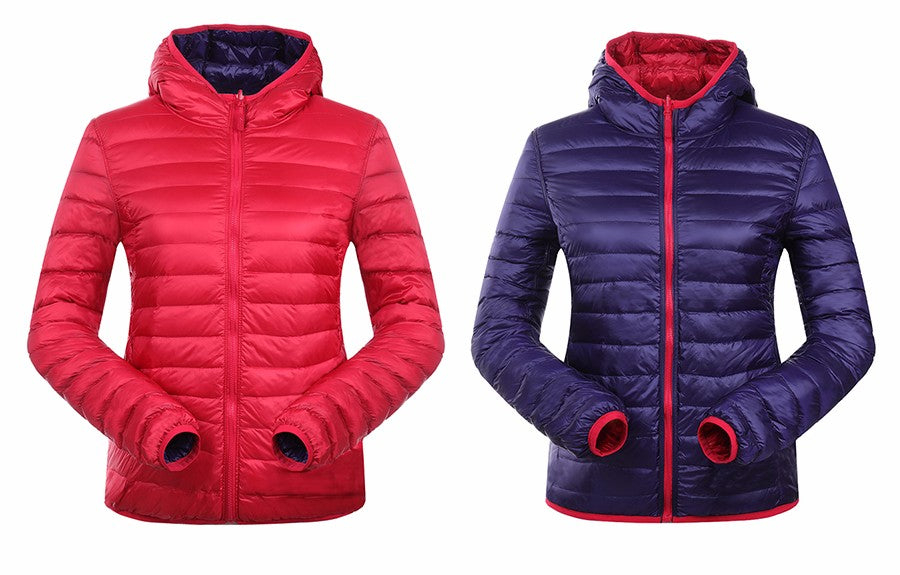 Stylish Reversible Women's Down Jacket - Aurora-Blue-S-The Livary