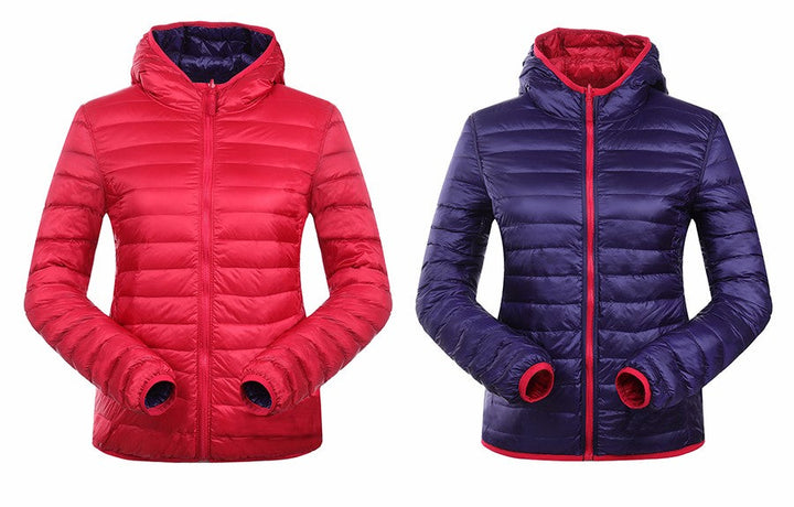 Stylish Reversible Women's Down Jacket - Aurora-Blue-S-The Livary