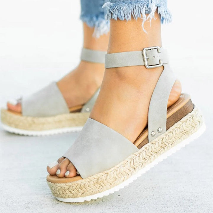 Trendy women's high heel sandals with zipper – Leona-Grey-3-The Livary
