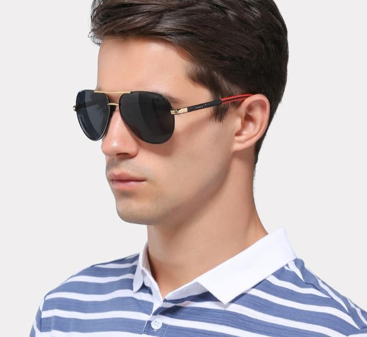 Vintage men's sunglasses – Luca-Gold Black-The Livary