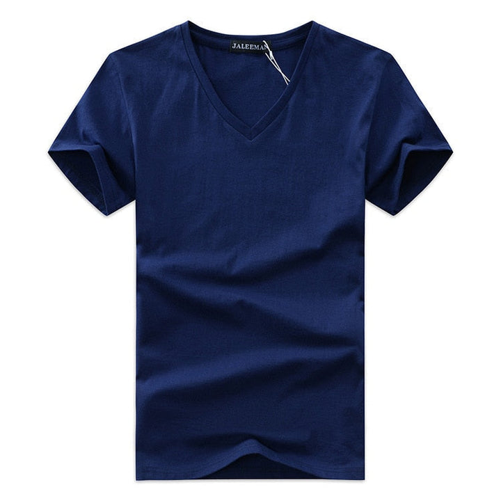 Slim Fit V-Neck T-Shirt for Men 1+1 FREE – Comfortable & Suitable for Everyday Use – Jonas-Navy blue-S-The Livary