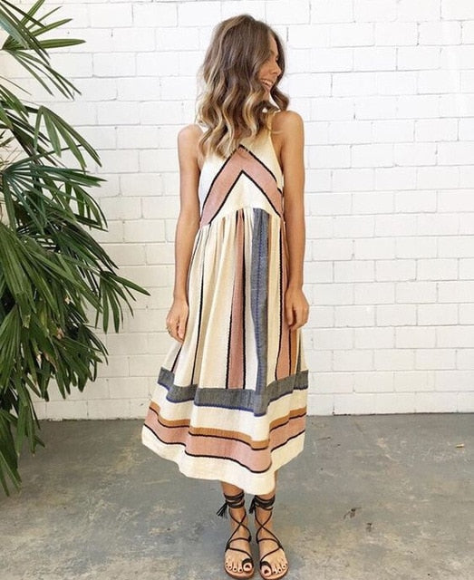 Stylish sleeveless summer dress in vintage look - Retro Flair-S-The Livary
