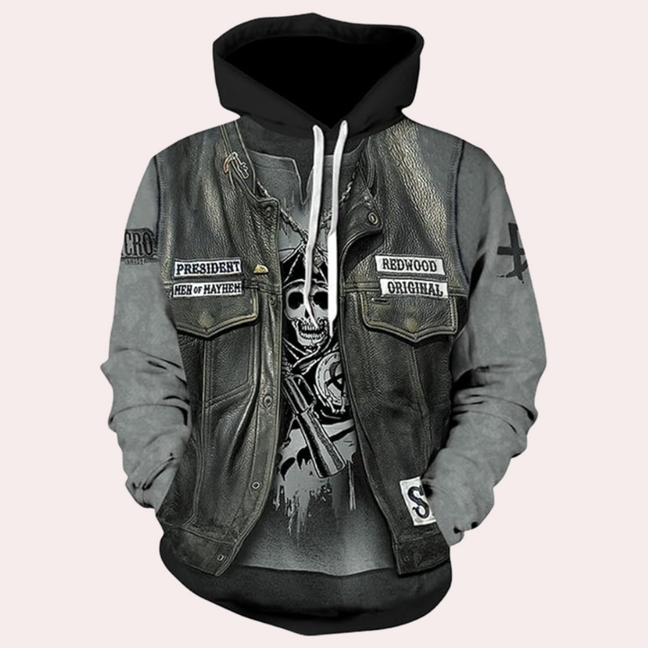 Casual Hoodie with Unique Print for Men - Mason-S-The Livary