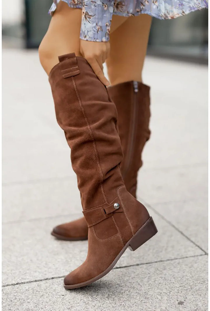 Stylish Knee-High Winter Boots for Women - Frost-Brown-2.5-The Livary