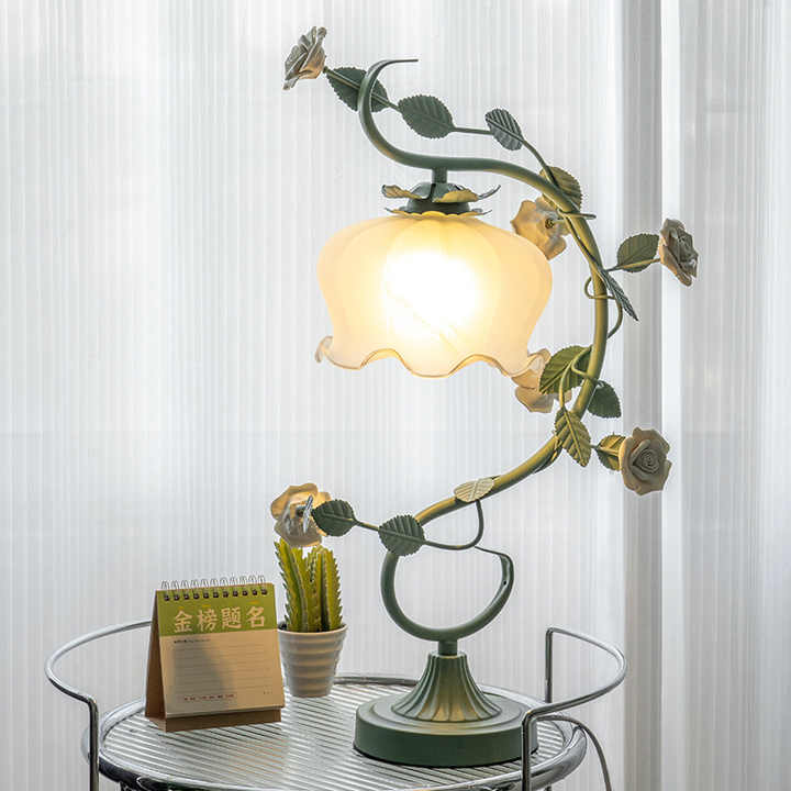 Charming Rose Lighting Lamp - Rosa-Green-The Livary