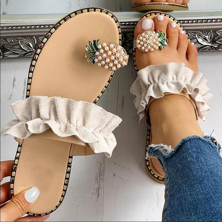 Trendy summer shoes with comfort sole – Lina-Beige-2.5-The Livary