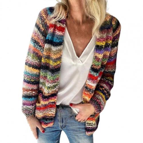 Stylish Ladies Rainbow Cardigan - Eliza-Red-S-The Livary