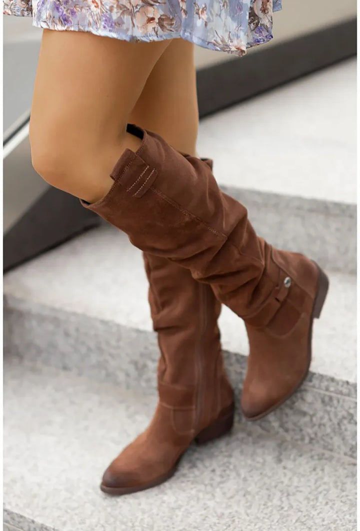 Stylish Knee-High Winter Boots for Women - Frost-Chocolate brown-2.5-The Livary