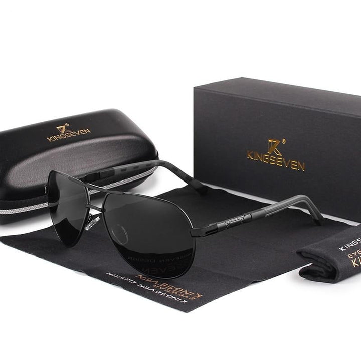 Vintage men's sunglasses – Luca-Gold Black-The Livary