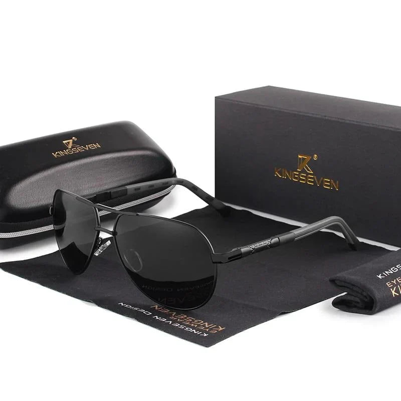 Stylish men's sunglasses with UV400 protection – Lennart-Gold-Black-The Livary