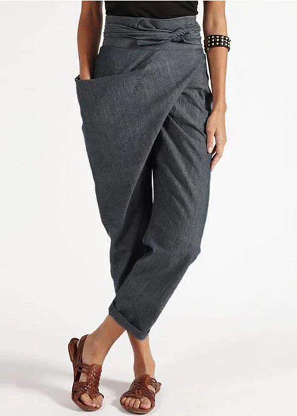 Trendy women's harem trousers with a high waist – Romy-Gray-S-The Livary