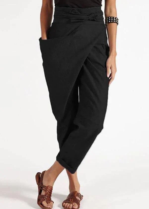 Trendy women's harem trousers with a high waist – Romy-Black-S-The Livary
