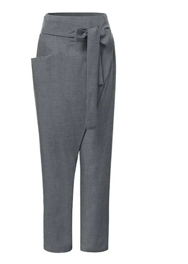 Trendy women's harem trousers with a high waist – Romy-Gray-S-The Livary