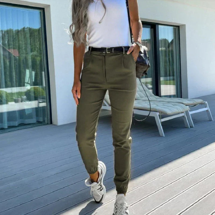 Khaki Chino Trousers - Elise-Khaki-S-The Livary