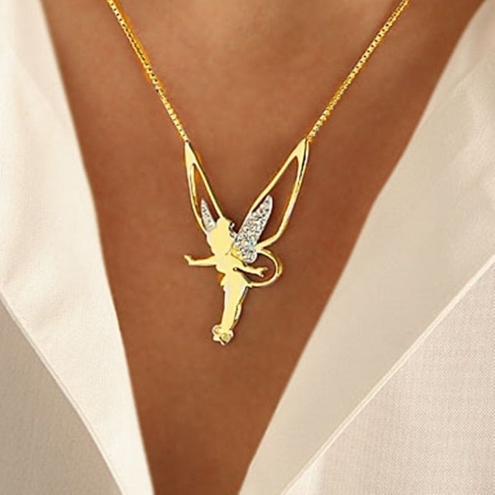 Stylish Lucky Fairy Necklace - Faylin-Gold-The Livary